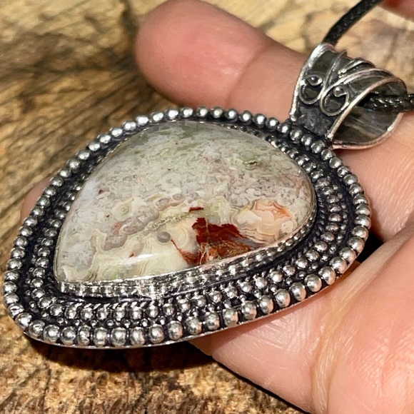 Crazy Lace Agate Pendant 2 1/4” - Picture 9 of 15